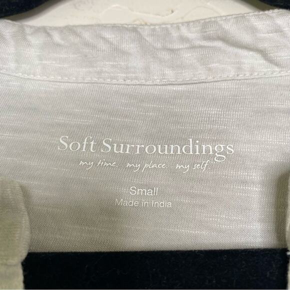 Soft Surroundings Gray Embroidered Cotton Blend 3/4 Sleeve Tunic Top Small - Picture 8 of 13